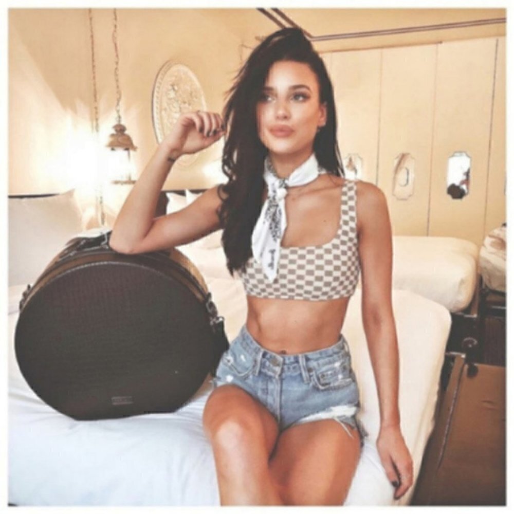 Cute plaid crop top cami tank tee